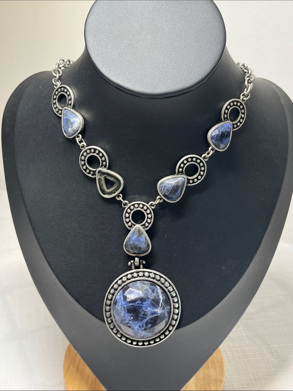 LATASIA Silver-Tone Blue Stone Statement Necklace
Costume
